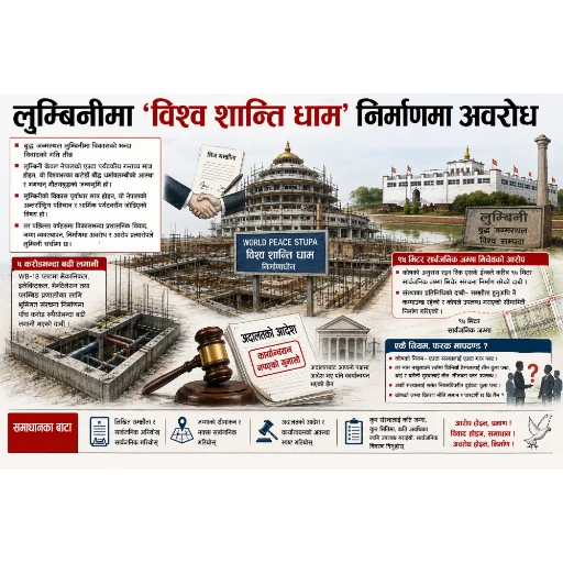 लुम्बिनीमा ‘विश्व शान्ति धाम’ निर्माणमा अवरोध : पाँच करोड बढी लगानी जोखिममा