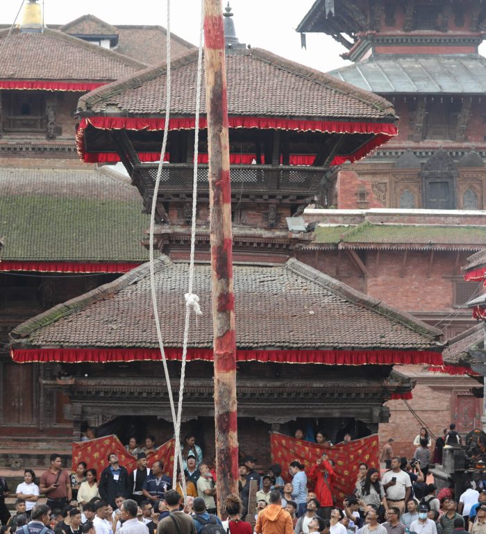 रणबहादुर शाहकाे पालादेखि सुरु भएको इन्द्रध्वजाेत्थान ठड्याइयाे