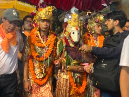 ललितपुरमा देखियाे नृसिंह अबतार,राजाेपाध्यायहरुले गरे धुमधाम पूजापाठ