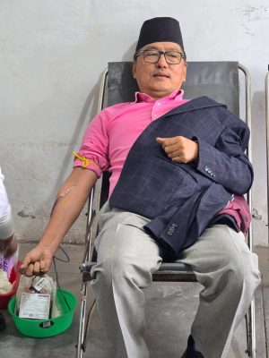 राप्रपा अध्यक्ष लिङ्देनद्वारा ९५औँ पटक रक्तदान