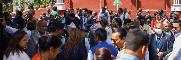 कांग्रेसको १५औँ महाधिवेशन उद्घाटन सत्र सुरु, खुलामञ्चमा नेतादेखि प्रतिनिधिसम्मको बाक्लो उपस्थिति